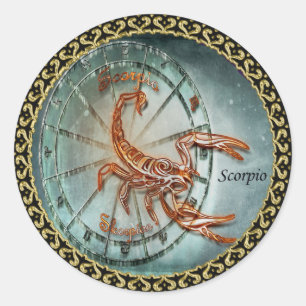 Sticker Rond Scorpio Zodiac Astrologie design