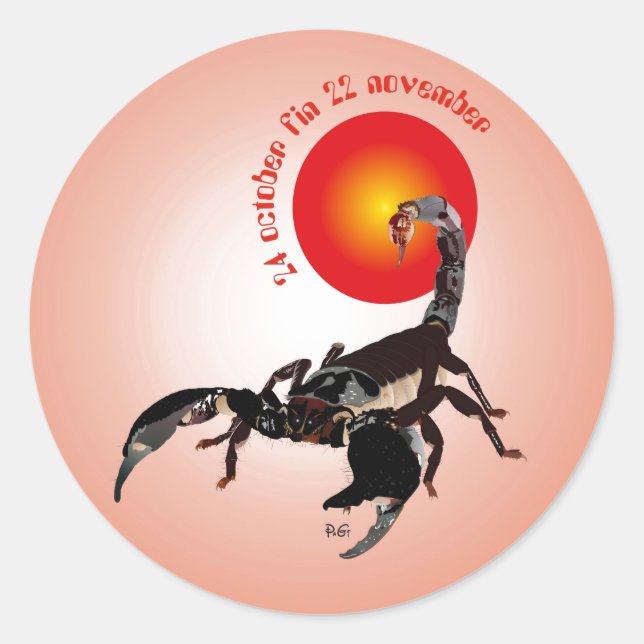 Sticker Rond Scorpion 24 october 22 novembre (Devant)