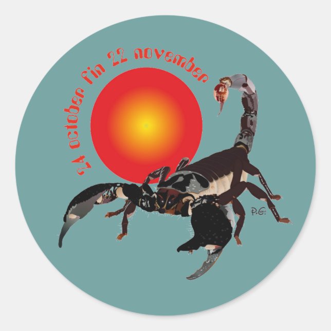 Sticker Rond Scorpion 24 october 22 novembre (Devant)