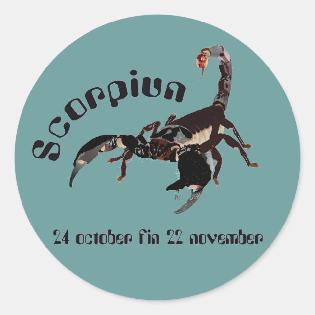 Sticker Rond Scorpion 24 october 22 novembre (Devant)