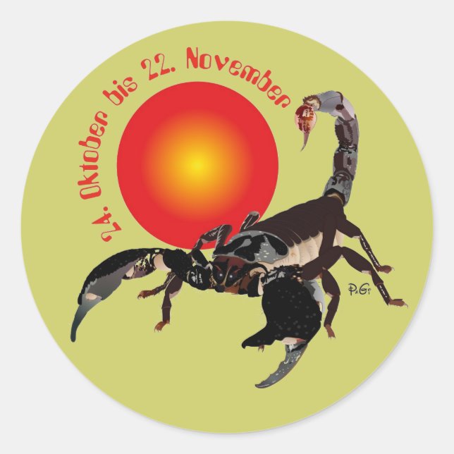Sticker Rond Scorpion 24 octobre au 22 novembre (Devant)