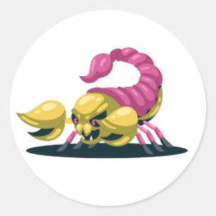 Sticker Rond Scorpion de dessin animé coloré vecteur d'animal d