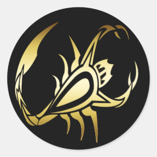STICKER ROND SCORPION D'OR