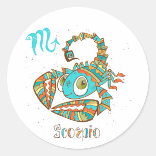 Sticker Rond Scorpion doux