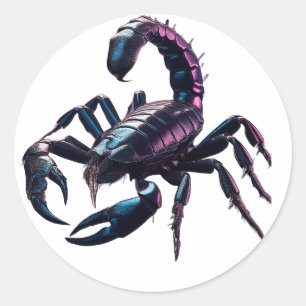 Sticker Rond Scorpion noir venimeux