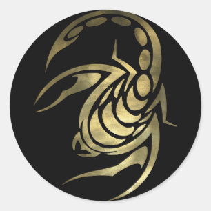 Sticker Rond Scorpion or