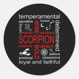 Sticker Rond Scorpion signe zodiaque