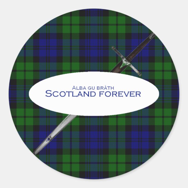 Sticker Rond Scotland Forever Alba gu bràth (Devant)