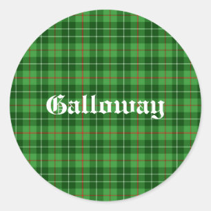 Sticker Rond Scotland Galloway District Tartan Personnalisé