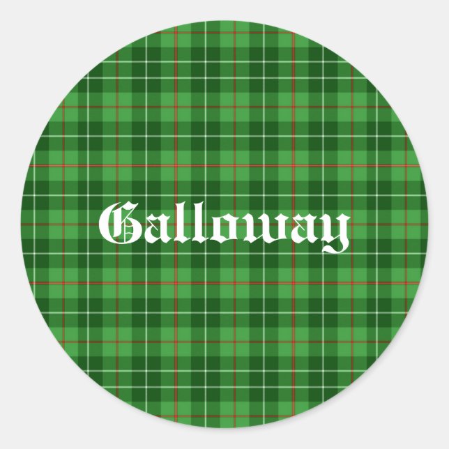 Sticker Rond Scotland Galloway District Tartan Personnalisé (Devant)