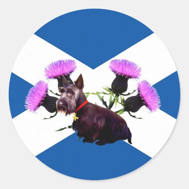 Sticker Rond Scotland's Scottish Terrier (Devant)