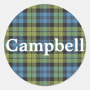 Sticker Rond Scottish Campbell Family Tartan Plaid