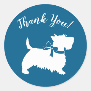 Sticker Rond Scottish Dog Baby shower Puppy Scottish Terrier Pi