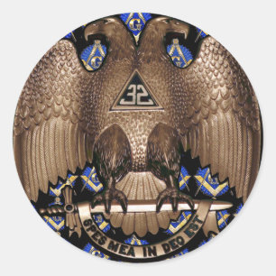 Sticker Rond Scottish Rite Carré & Compass Black