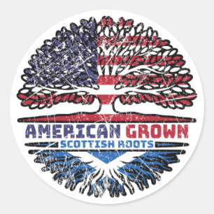 Sticker Rond Scottish Scotland US American USA United States