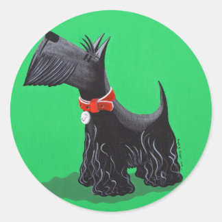Sticker Rond Scottish Terrier