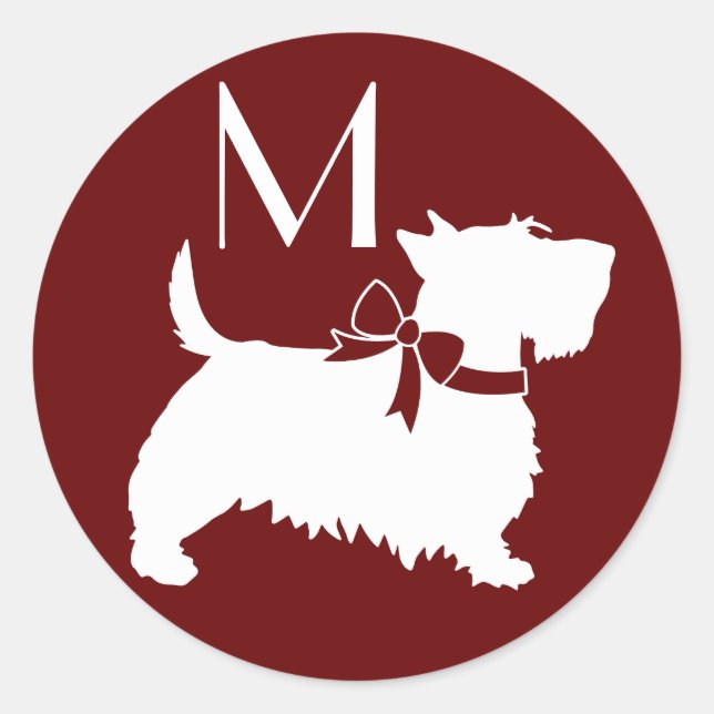 Sticker Rond Scottish Terrier Scotty Chien Chien Chien Chien Ch (Devant)