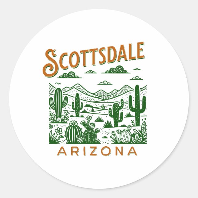 Sticker Rond scottsdale desert bachelorette party (Devant)