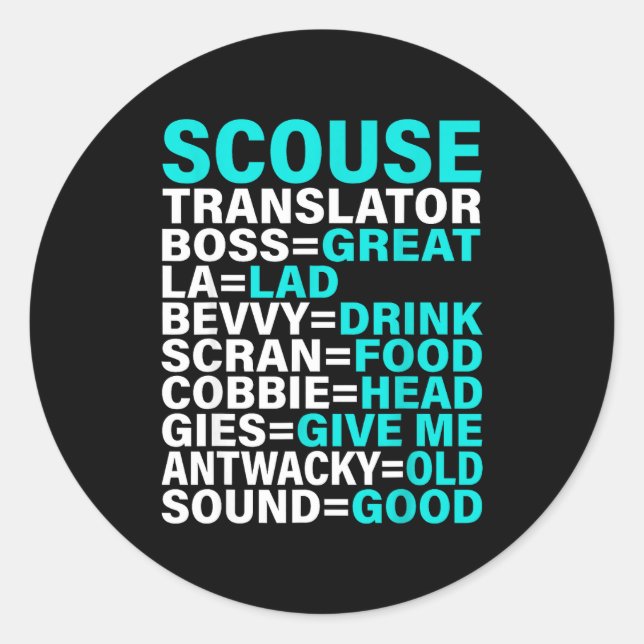 Sticker Rond Scouse Accent Translator Funny Liverol  (Devant)