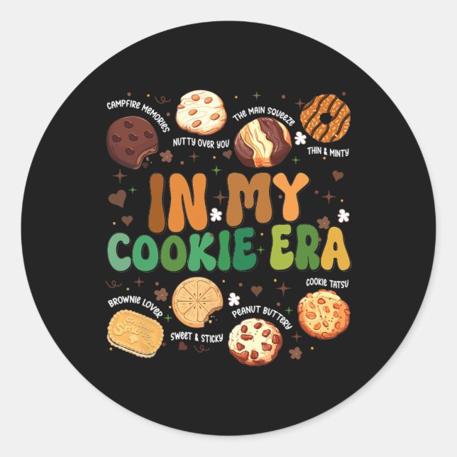 Sticker Rond Scout For Girls Cookie Dealer In My Cookie Era Cam (Devant)