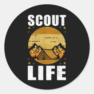 Sticker Rond Scout Life  Cadeau de scouts de camping
