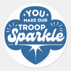 Sticker Rond Scout Vous faites notre Troop Sparkle