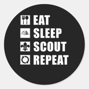 Sticker Rond Scouts Eat Camping Scouting Répétez l'aventure