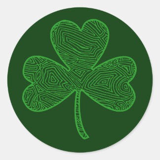 Sticker Rond Scribbleprint Clover