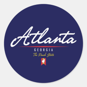 Sticker Rond Script Atlanta