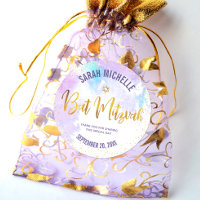 Script bat mitzvah Gold Foil sur Purple Watercolor