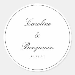 Sticker Rond Script Bordure Classique Mariage élégant Personnal