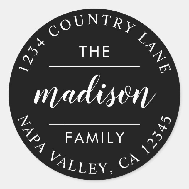 Sticker Rond Script Cercle Noir Créez votre propre adresse de r (Devant)