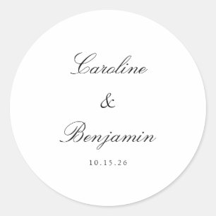 Sticker Rond Script Classique élégant Mariage élégant Personnal