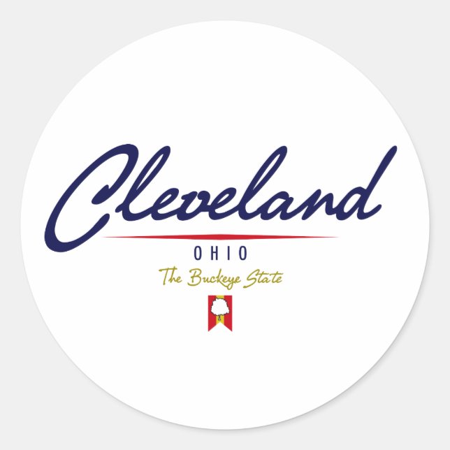 Sticker Rond Script Cleveland (Devant)