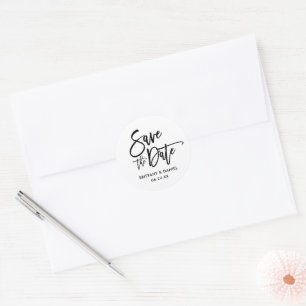 Sticker Rond Script De Brosse Enregistrer Les Phoques D'Envelop