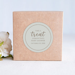 Sticker Rond Script de calligraphie de baby shower mignonne Sag