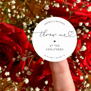 Sticker Rond Script de coeur Jetez-moi Mariage Jeu de pétale mo