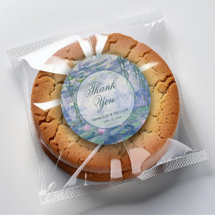 Sticker Rond Script de remerciement de mariage floral de nénuph
