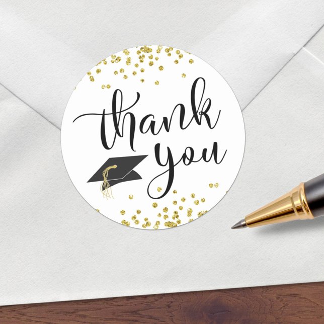 Sticker Rond Script de remerciement pour la remise des diplômes (Créateur téléchargé)