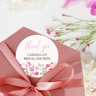 Sticker Rond Script de remerciement pour une baby shower de mar