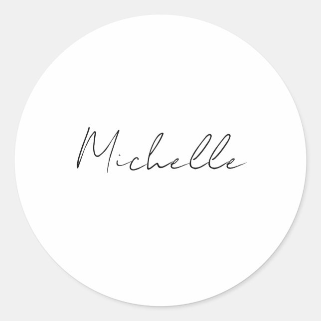 Sticker Rond Script de Style Classeux Ajoutez Votre Nom (Devant)
