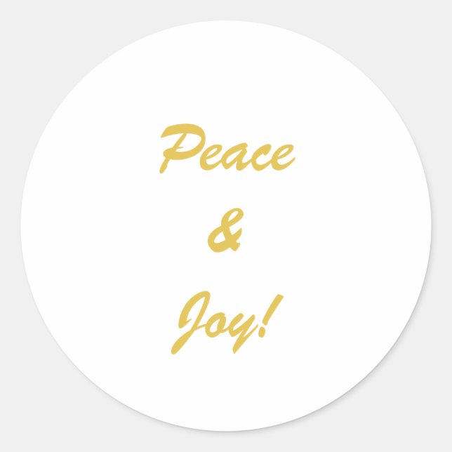 Sticker Rond Script de topographie Peace & Joy en or (Devant)