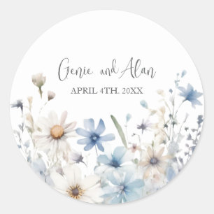 Sticker Rond Script Fleur sauvage moderne