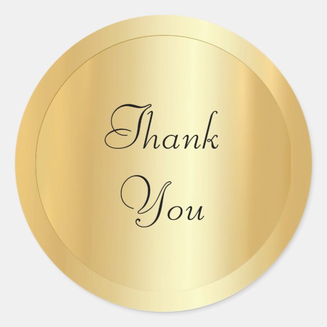 Sticker Rond Script manuscrit Elégant Faux Or Moderne tendance (Devant)