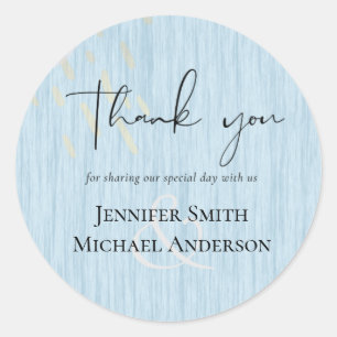 Sticker Rond Script Mariage d'or bleu Dusty Budget