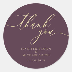 Sticker Rond script Merci Figue de Minuit noms date