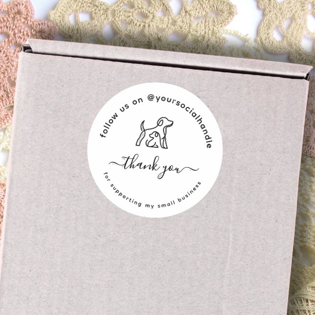 Sticker Rond Script merci poignée de réseau social Logo personn (Créateur téléchargé)