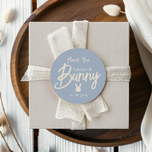 Sticker Rond Script Moderne Baby shower de lapin mou