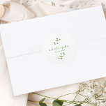 Sticker Rond Script moderne Botanique Mariage de verdure<br><div class="desc">Mettez la touche finale sur vos enveloppes mariages et vos paquets mariages avec cette verdure botanique moderne et la conception de script de calligraphie classe. Idéal pour les mariages,  les douches nuptiales,  les invitations à dîner,  et plus encore.</div>