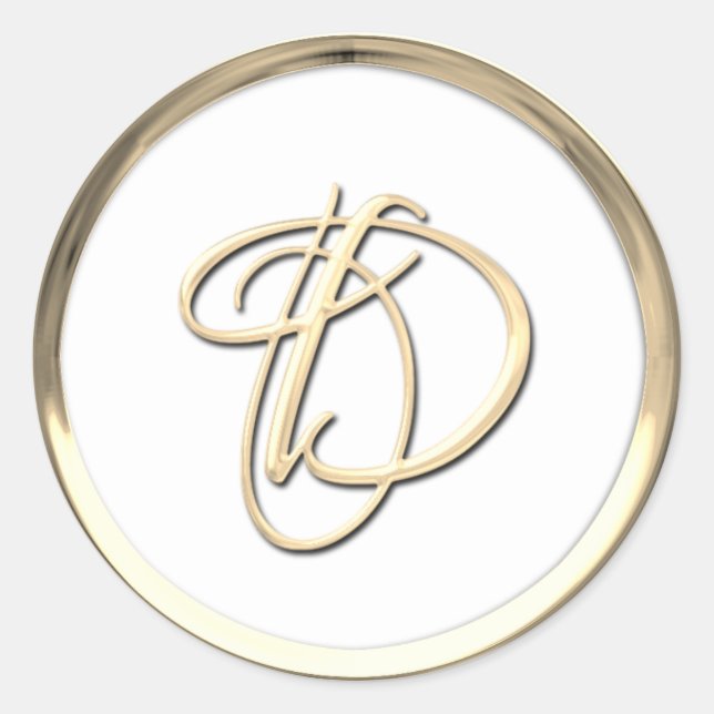 Sticker Rond Script Monogramme D (Devant)